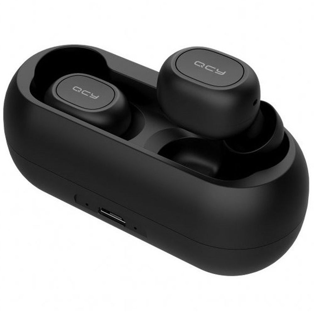 Casti wireless QCY T1c, Bluetooth 5.0, Control Buton, Negru