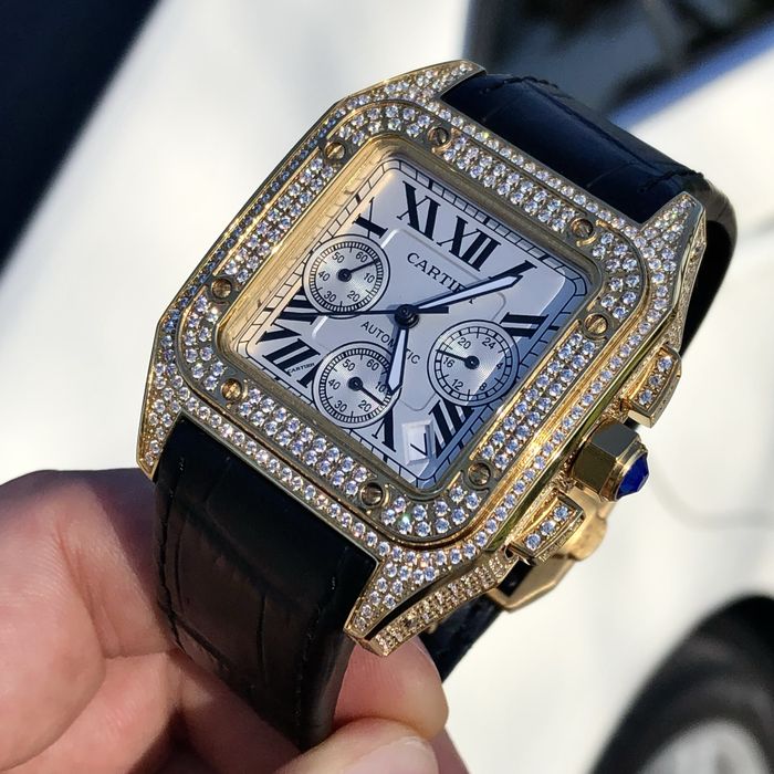 ceas cartier santos 100 white dial