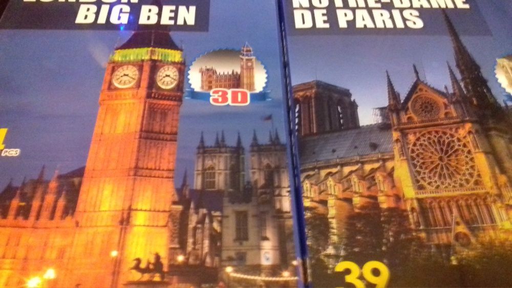 Puzzle 3D, cladiri celebre, modele si dimensiuni diferite, sigilat