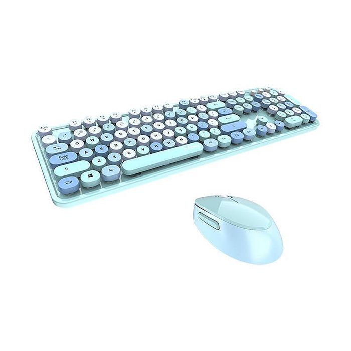 Комплект безжична клавиатура + мишка mofii sweet 2.4g (син)