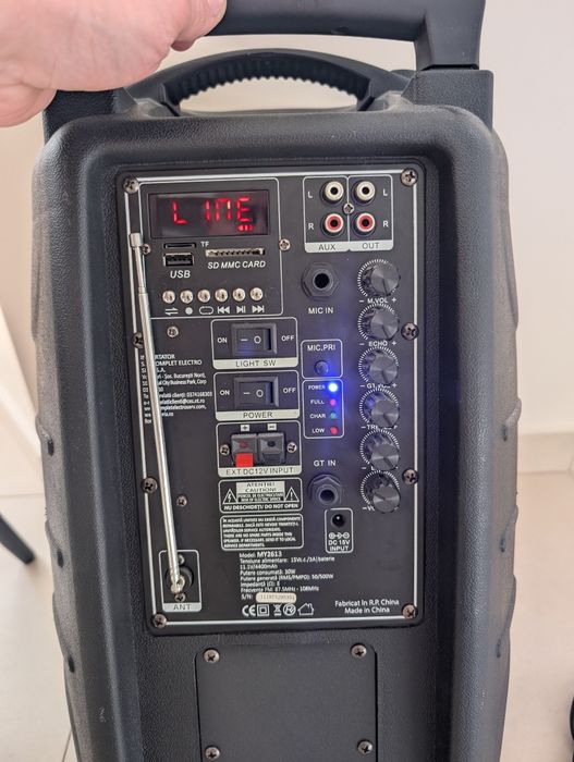 Boxa portabila MYRIA, Bluetooth, 50W, microfon, karaokefon, wireless,
