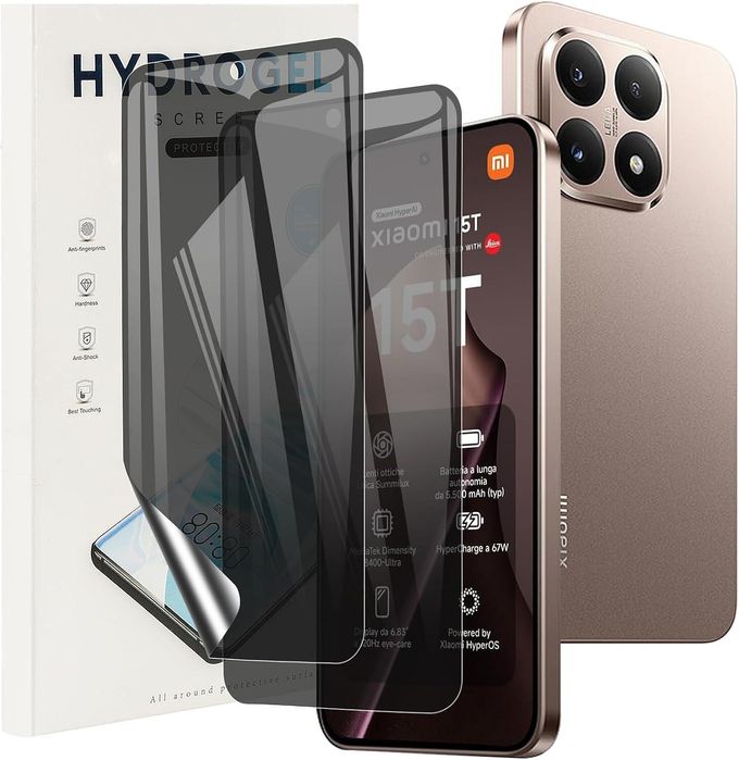 Матов privacy хидрогел протектор за дисплей за xiaomi 15t pro