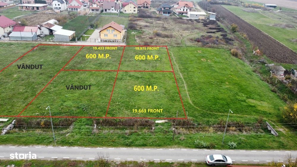 Trei parcele de 600 mp in Botiz | Toate utilitatile, aproape de oras