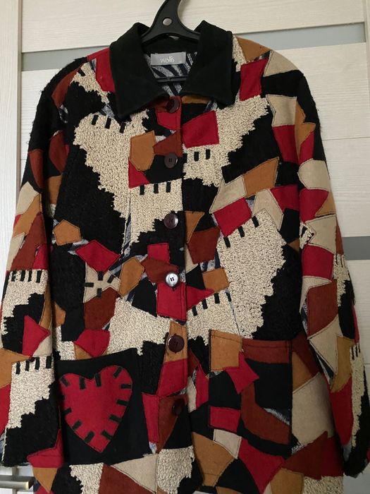Дизайнерская, экстравагантная  куртка/полупальто женское, 46-48 размер