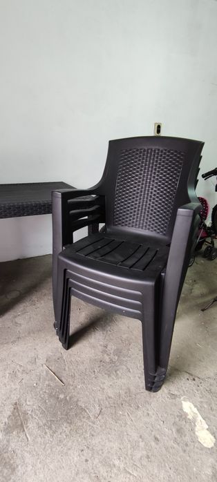 Маса с четири стола-PVC имитация ратан
