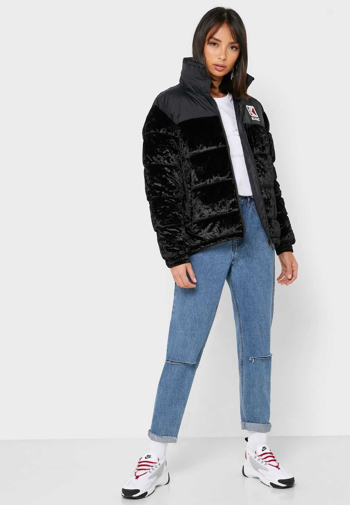 KARL KANI Retro Velvet Puffer Jacket дамско зимно яке - р.М