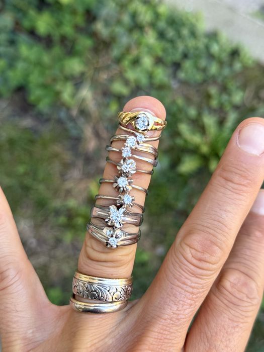 Inel aur Logodna 18k cu Diamant natural - stare ca nou !