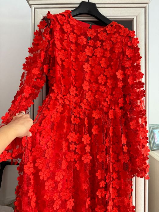 Rochie de seară Tull brodat cu flori 3 D