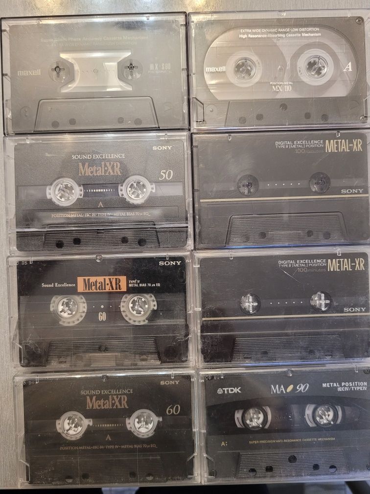 Casete audio Metal 8 buc si Crom type1 si 2, 12buc, doua loturi