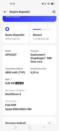 Oppo find x5 5G 8gb ram  256gb