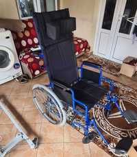 Carucior disabili, pliabil cu pedanele elevabile si spatarul rabatabil