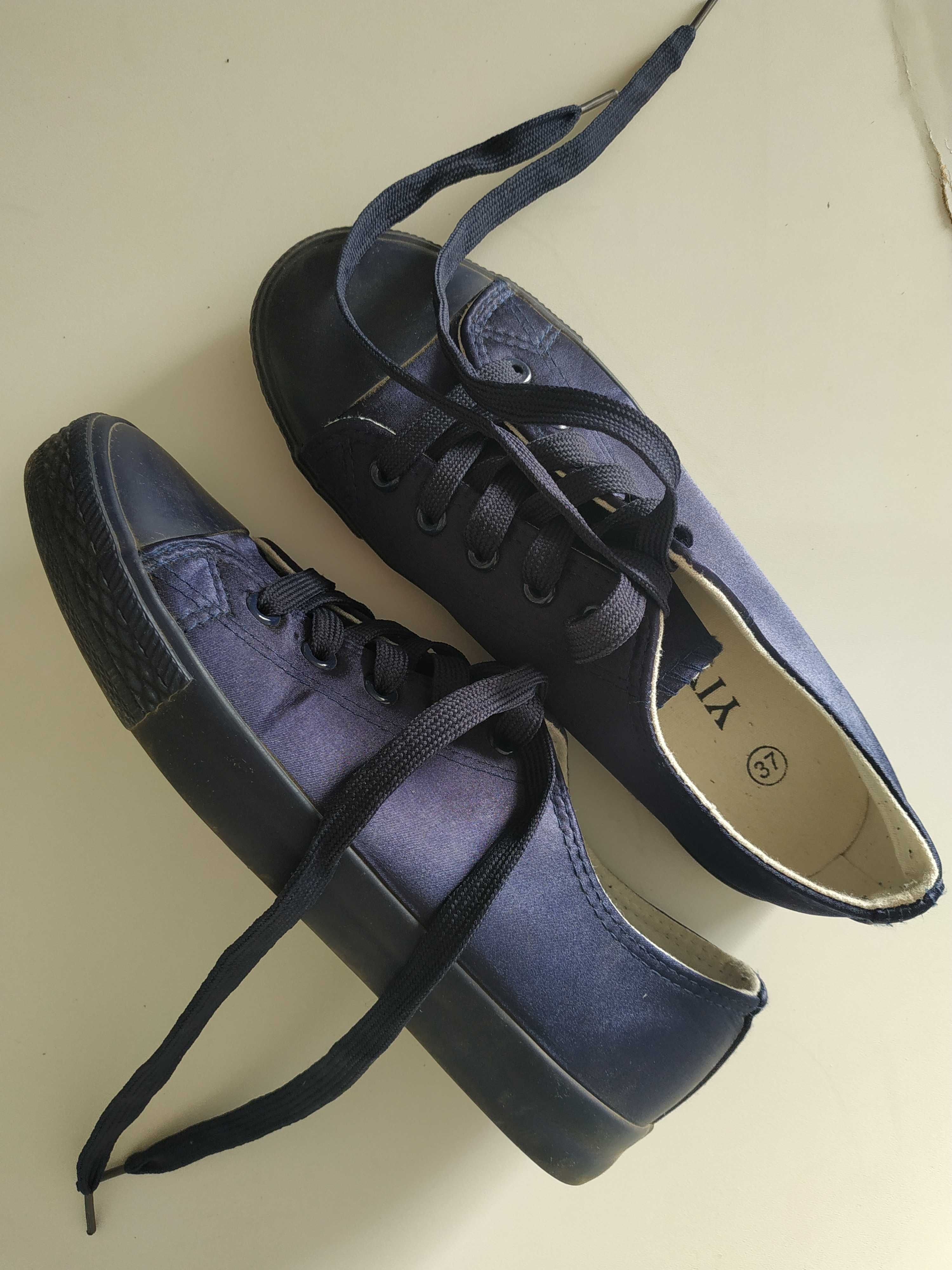 Teniși dama, material blugi, Nr 37, albastru închis, pantofi sport