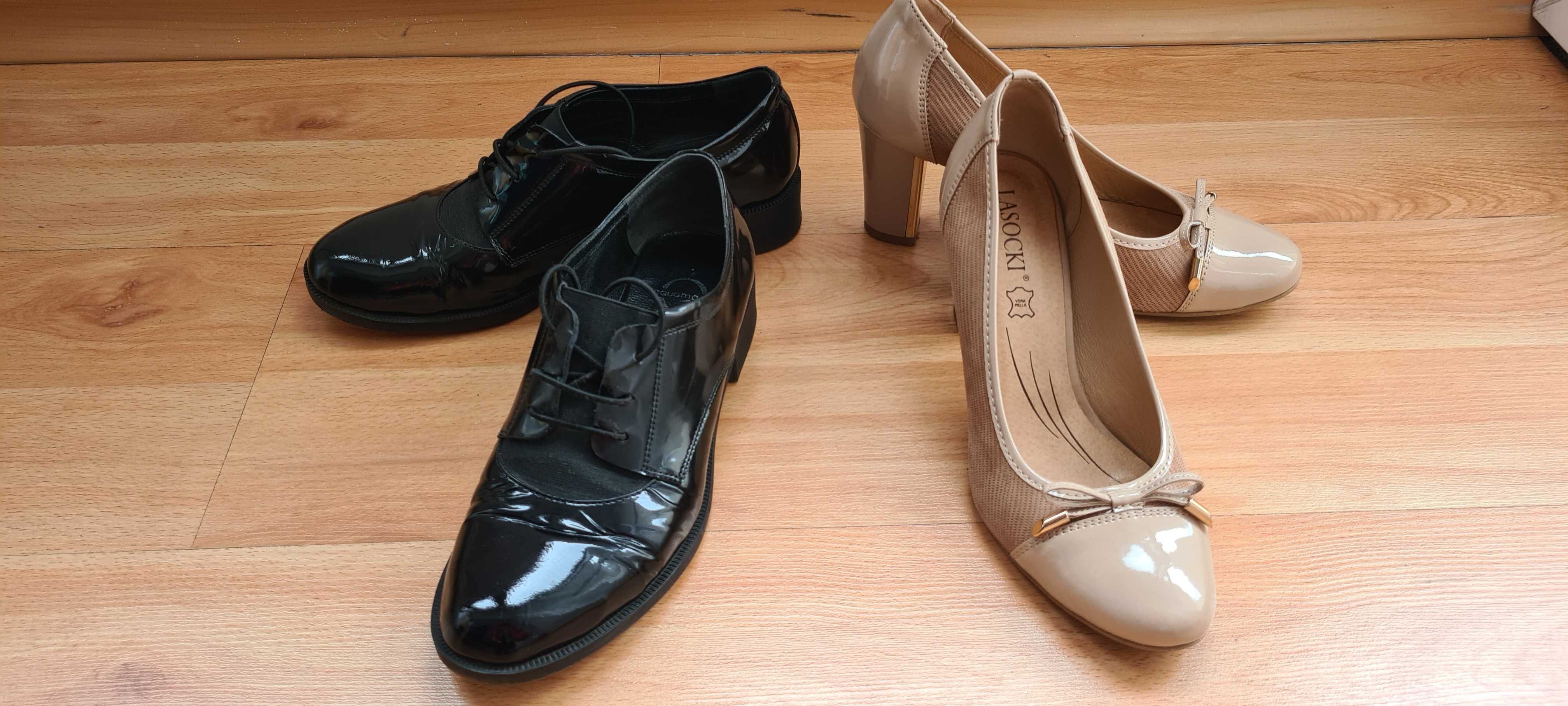 Черни равни лачени обувки Aquamarine и официални обувки на ток - 3 бр.