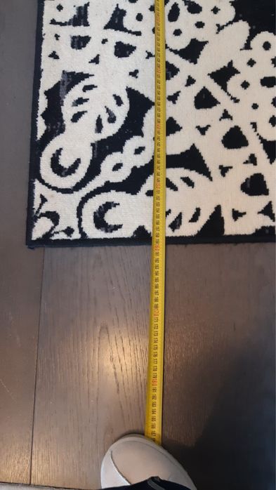 Covor cu impreu oriental alb/negru