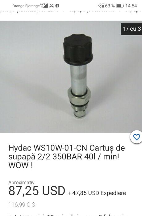 Hydac cartus de supapa