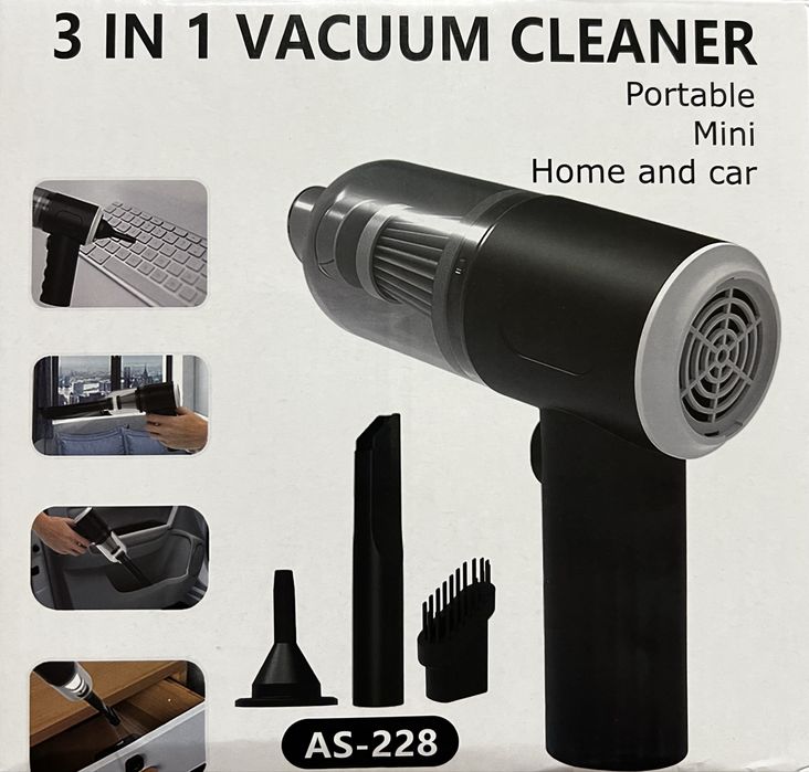 Aspirator Portabil 3 în 1 – Mini pentru casă și mașină