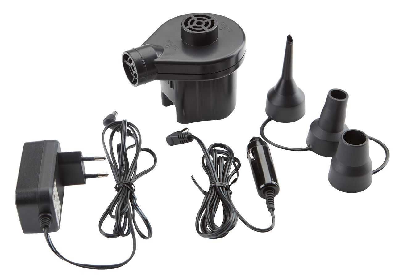 Електрическа помпа 12V/220V 3 накрайника надуваеми дюшек басейн лодка