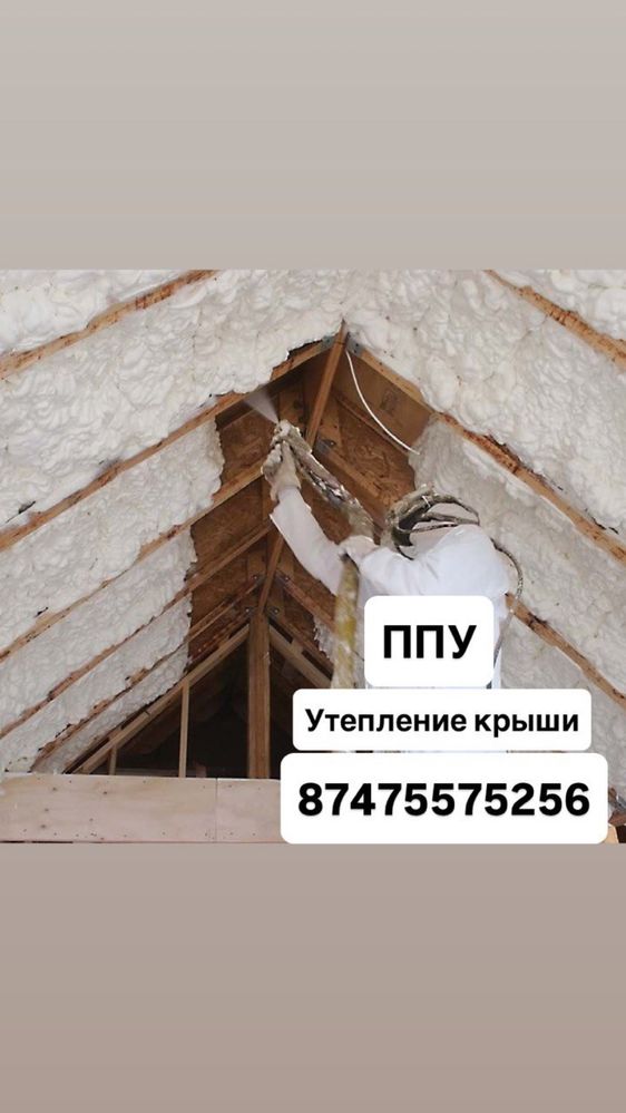 Утепление крыши ППУ с выездом