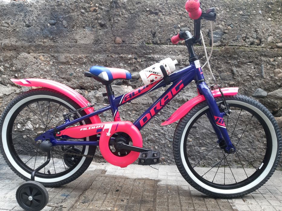 Нов Детски Алуминиев велосипед 18 цола Drag Alpha за момиче