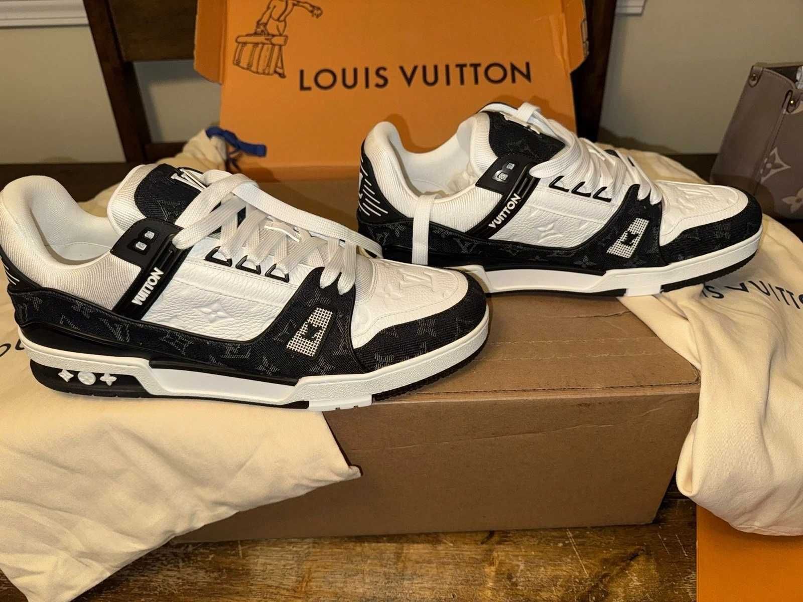 Adidasi Lousi Vuitton Trainer Black&White Model Unisex