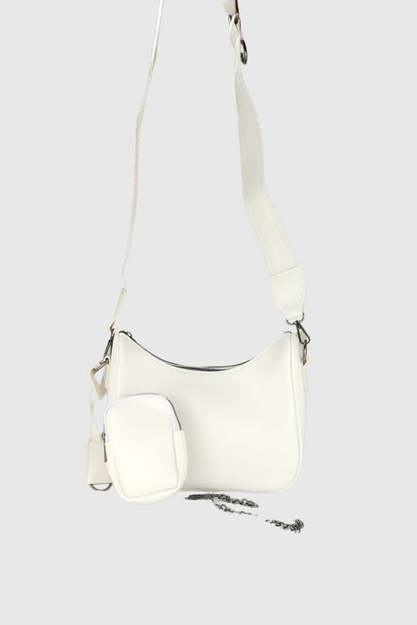 НОВО! ЛИКВИДАЦИЯ! Дамска чанта с монетник в бяло