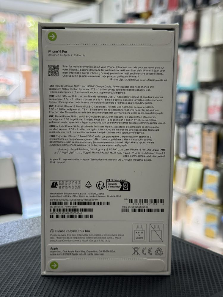 Apple iPhone 16 Pro,Black Titanium,256GB *ЧистоНов*