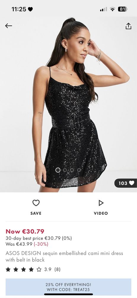 Пайетена рокля ASOS