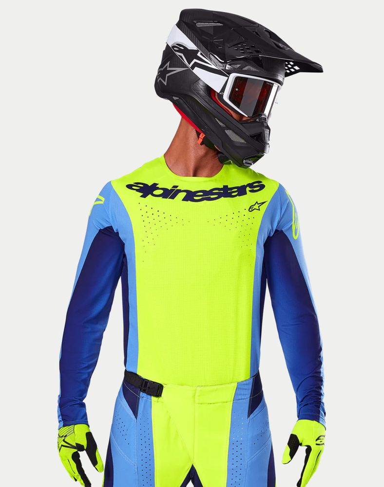Мотокрос Блуза Alpinestars 2025 Techstar Melt Jersey YELLOW FLUO BLUE