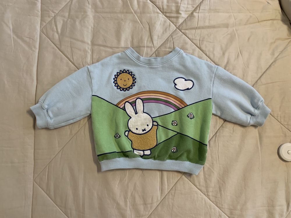 Bluza molton Next, imprimeu Miffy, marimea 92 cm, 1.5-2 ani - ca noua