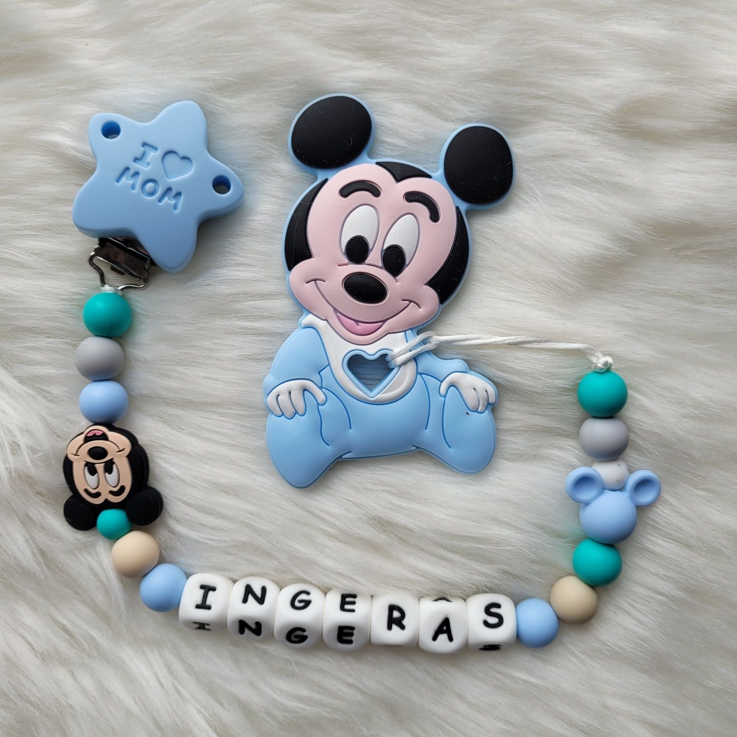 Lantisoare pentru suzeta Disney, Mickey, Minnie si Winnie the Pooh
