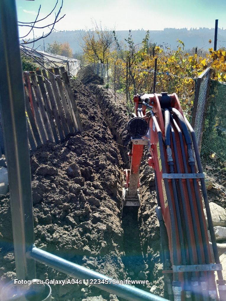 Săpături miniexcavator Moinești. Comănești.  Dărmănești Dofteana