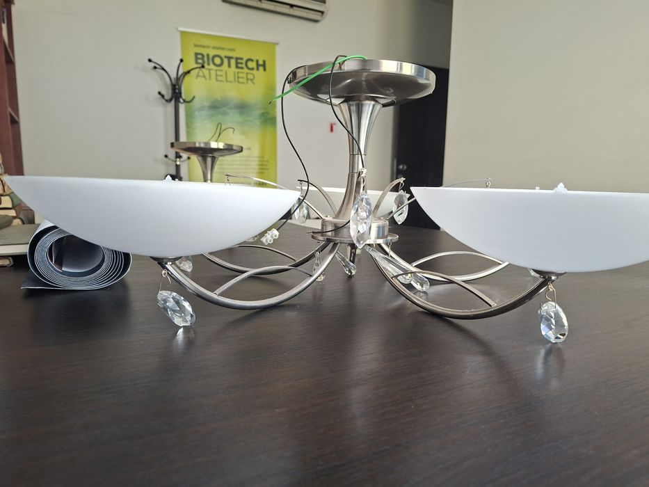 Стъклен полилей с висулки -  2 броя