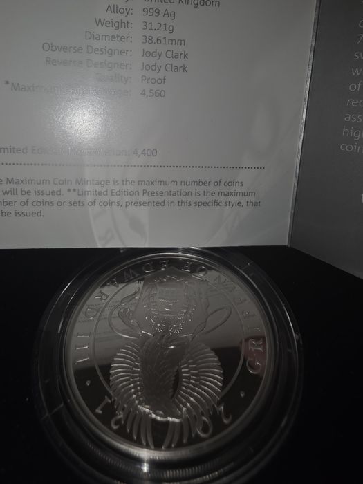 Moneda 31 gr argint