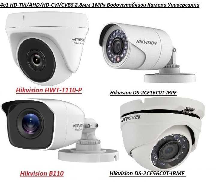 Универсал 4в1 Бутон HD-TVI/AHD/CVI/CSVS Hikvision DVR Смартфон Контрол