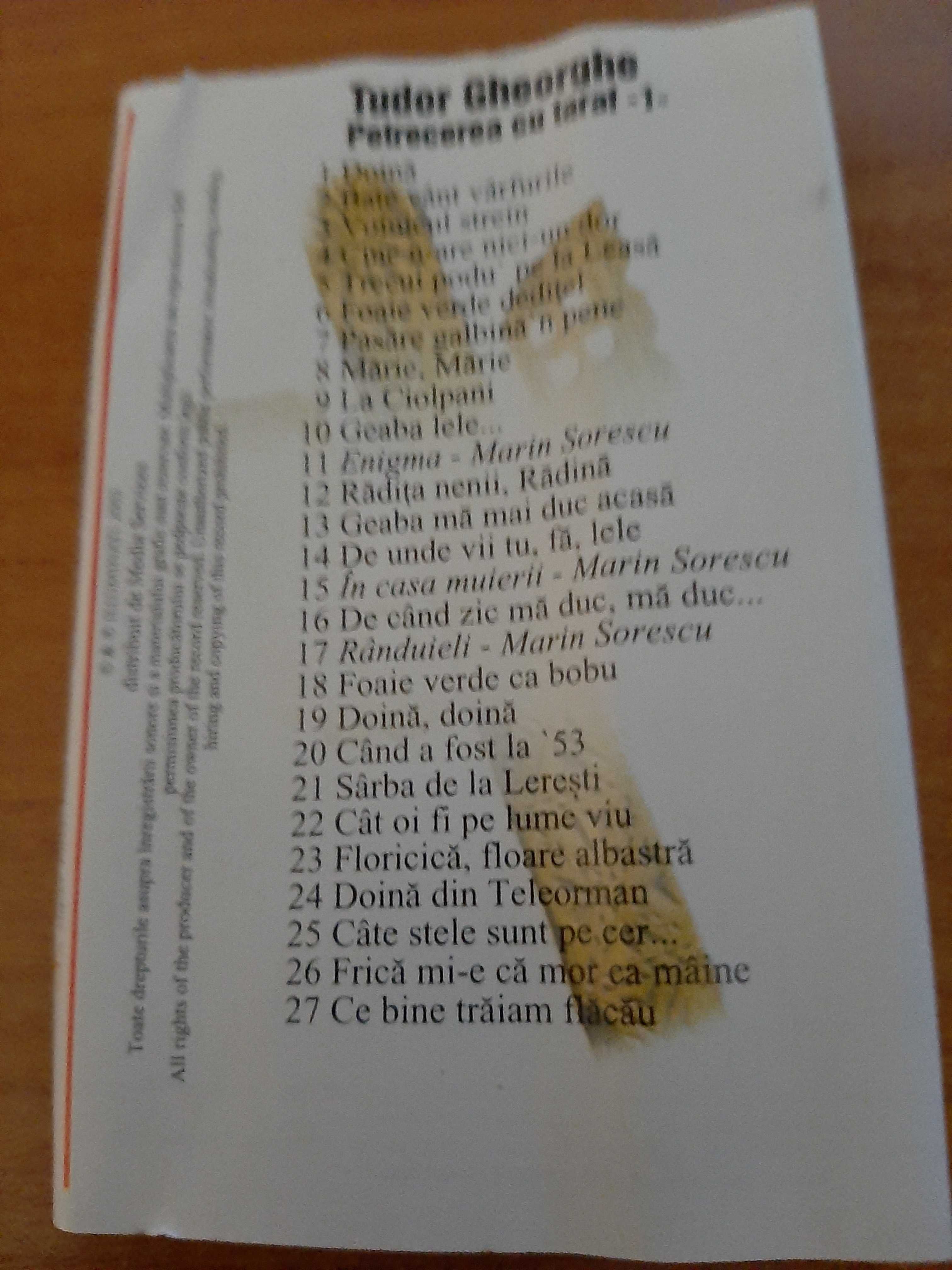 Cinci casete audio si un CD[mai rar] cu Tudor Gheorghe