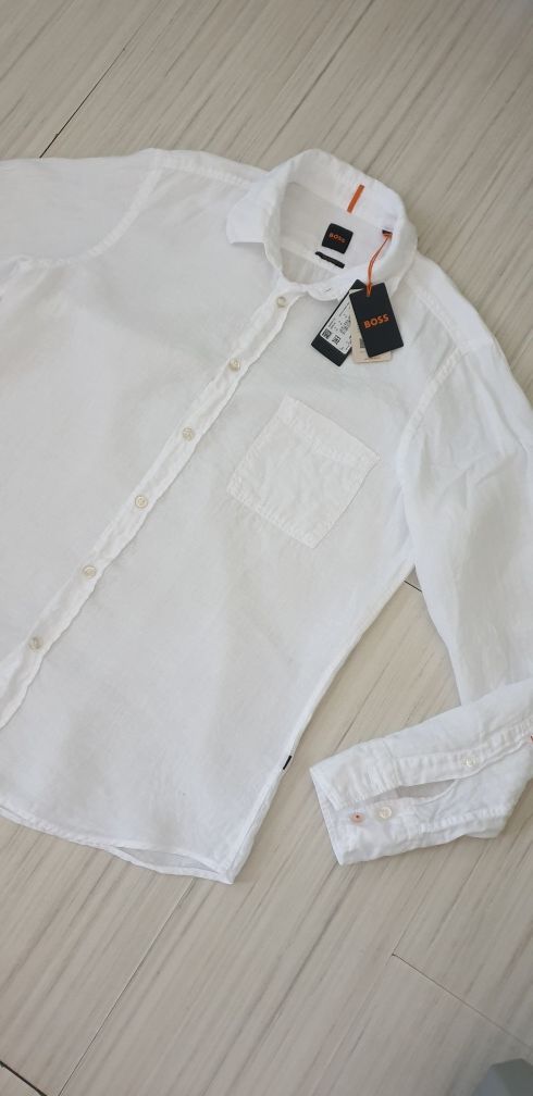 Hugo Boss  Len /100 %  Лен  Regular Fit / M НОВО! ОРИГИНАЛ! Мъжка Риза