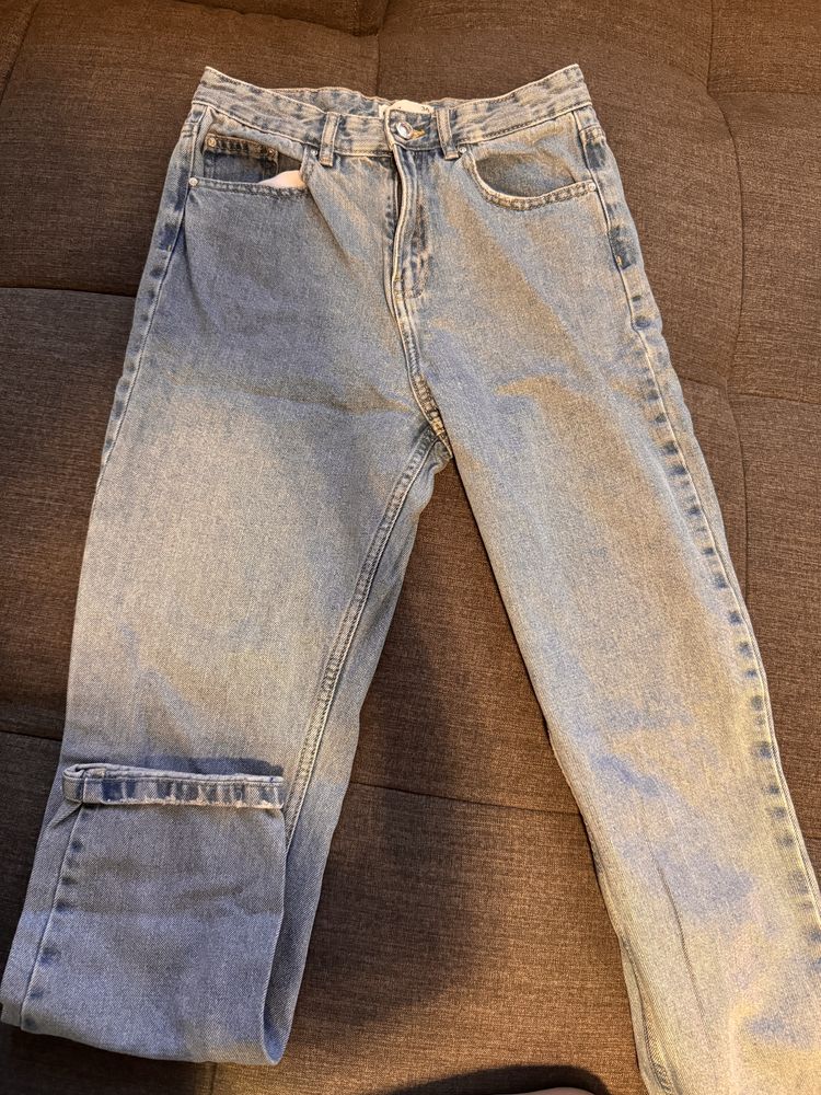 Zara рипсен клин с цепки, Zara кожен панталон, Mom jeans
