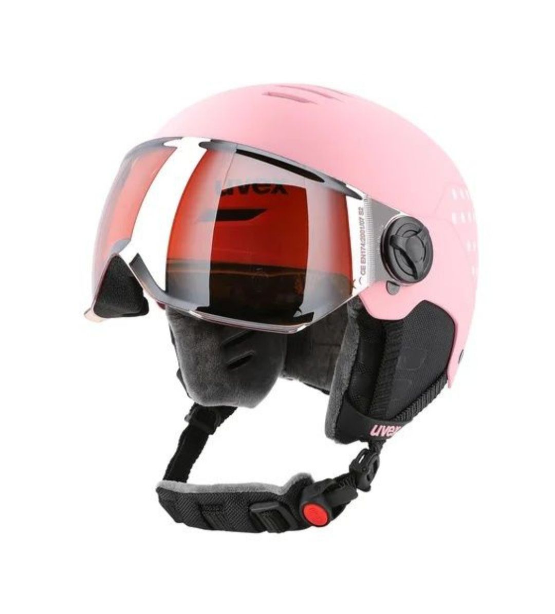 Casca ski uvex Rocket jr Visor Pink confetti