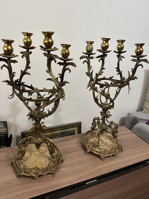vand doua candelabre bronz dore