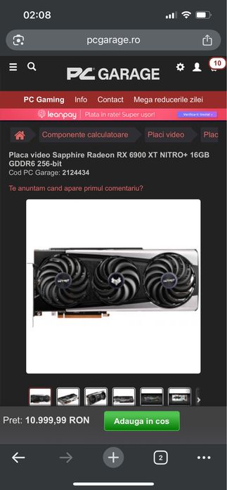 Vand placa video amd radeon 16 gb