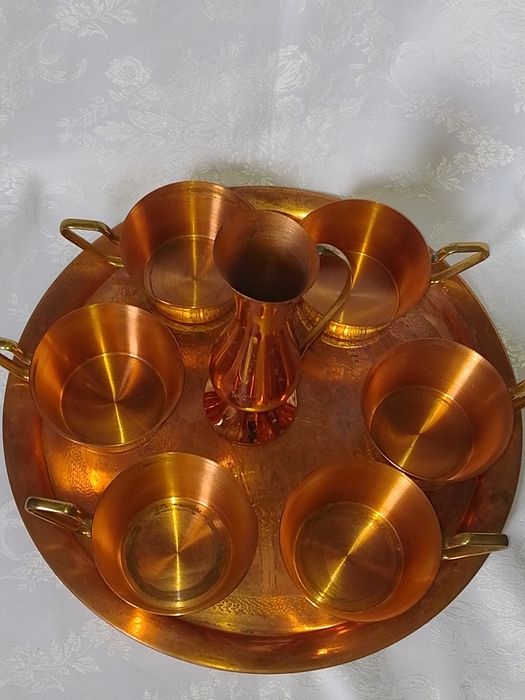 Стар Меден Сервиз за - Кафе , Вино, Ракия - 8 части1