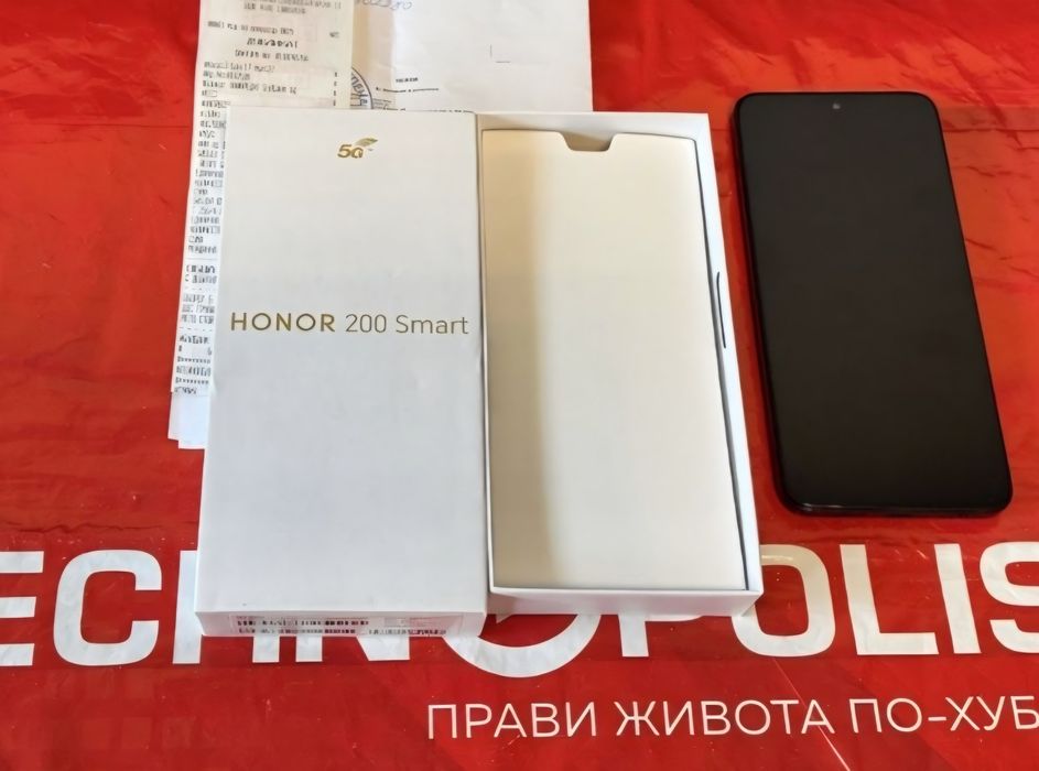 КАТО НОВ 256GB Honor 200 Smart 5G Гаранция Технополис 2026г. Black