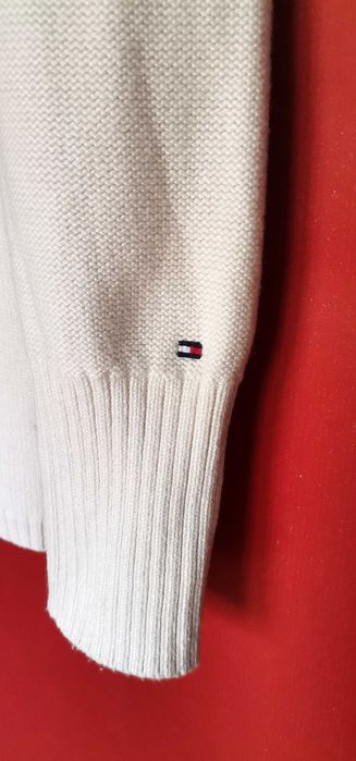 Pulover dama cu guler Tommy Hilfiger marimea S crem impecabil