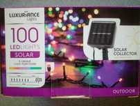 Instalatie solara pentru exterior,100 led-uri, alb cald sau multicolor