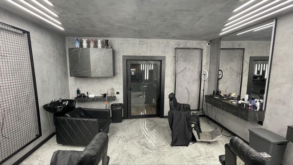 Комплект мебели для салона/барбершопа - ресешпен, столешницы, мойка