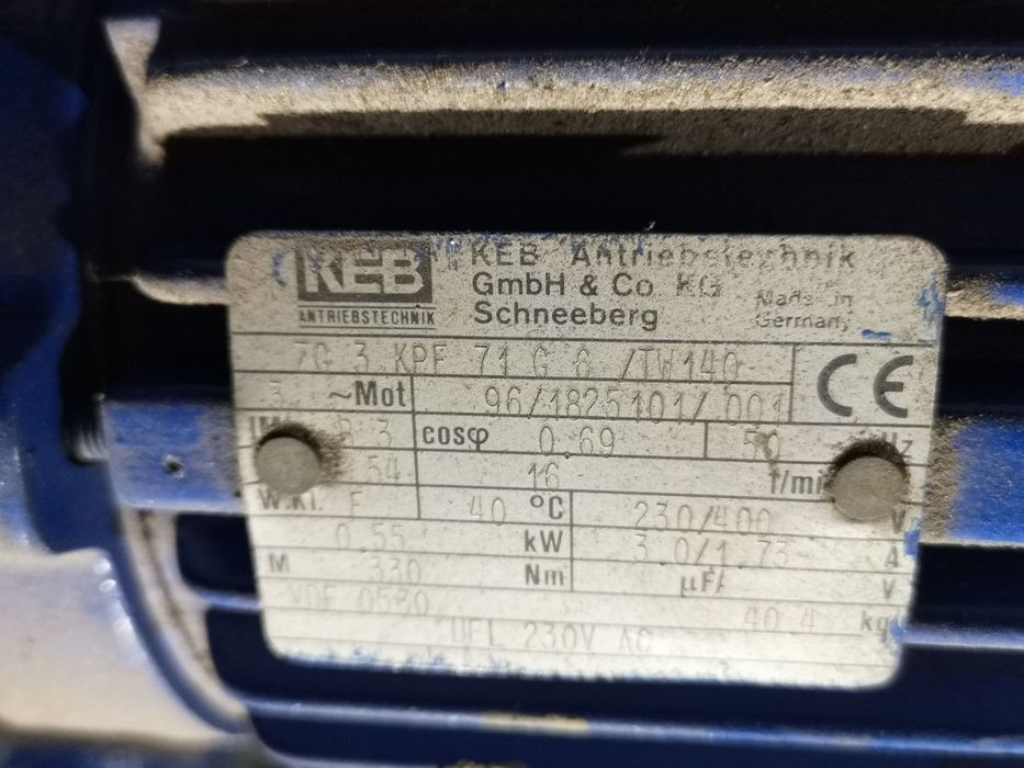 Motor electric trifazat cu reductor, 0.55kW, 16rpm, 380V