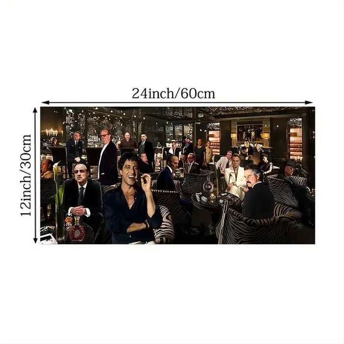 Tablou Canvas Gangster Icons Lounge – 30x60 cm, orizontal decor living