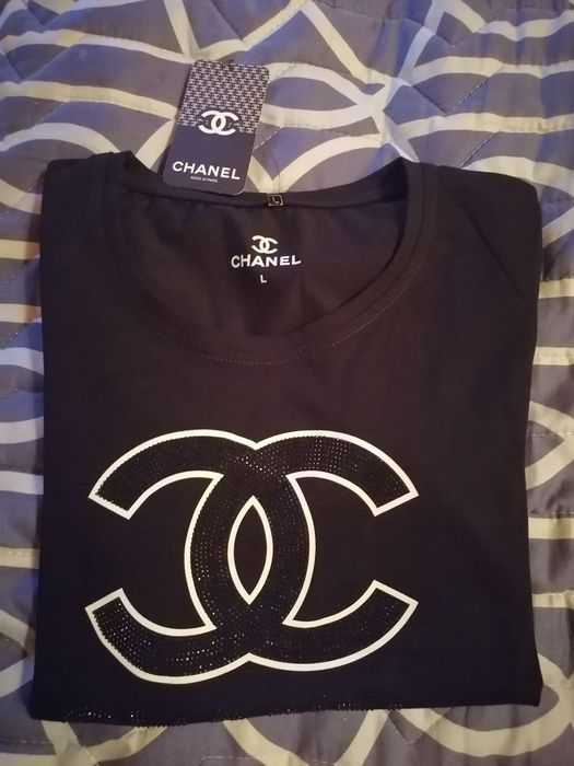 Нова черна дамска тениска Chanel размер L