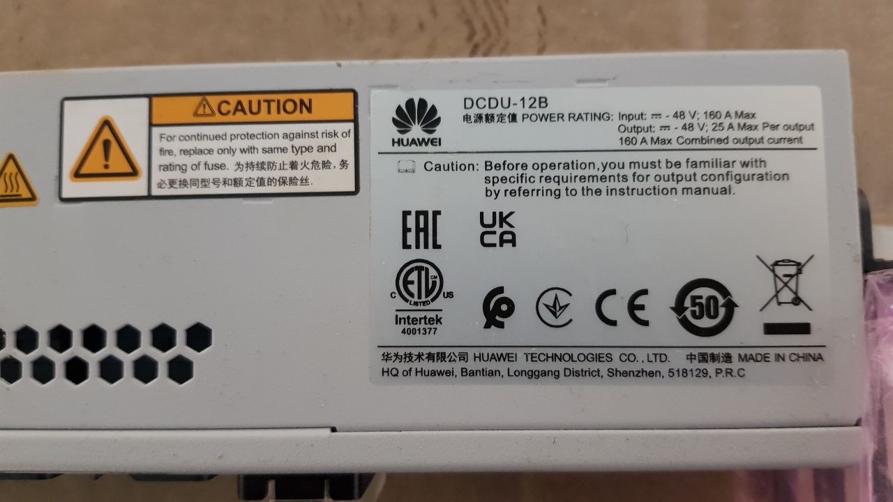 Huawei Dcdu-12B Unitate De Distribuție DC 48V 160A Max