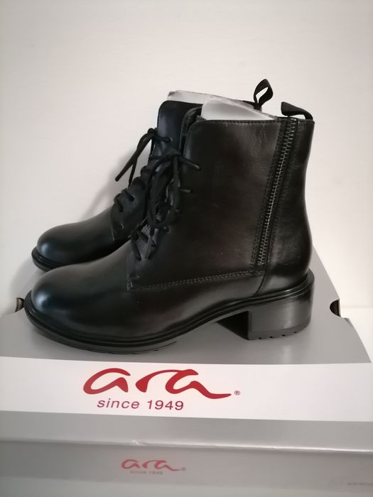Botine dama, piele naturala,  ara.